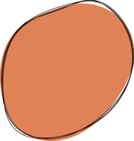 Hand drawn colored round blob clip art png