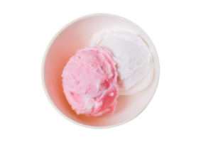 White bowl with ice cream isolated on a transparent background png