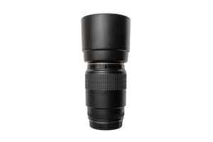 Black camera lens isolated on a transparent background png