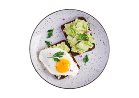 blanc assiette avec toasts petit déjeuner isolé sur une transparent Contexte png