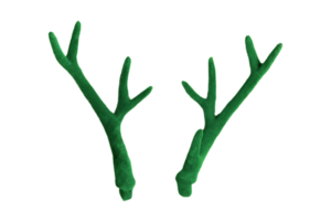 Green christmas horns accesories isolated on a transparent background png