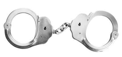 Metallic handcuffs isolated png