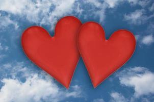 two hearts on sky photo