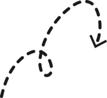 mão desenhado tracejadas seta forma png