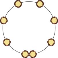 cercle Cadre décoration élément avec fleurs agrafe art png