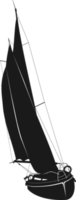silhouet van een het zeilen boot. png