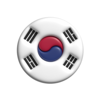 sur Corea bandera. 3d hacer png