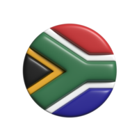 South africa circular flag shape. 3d render png