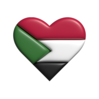 Palestine heart flag shape. 3d render png