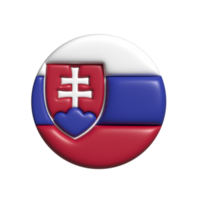 Slovakia circular flag shape. 3d render png