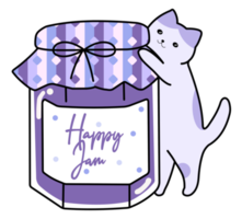 Cute little cat with jam png