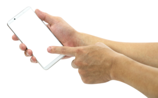 main en portant mobile intelligent téléphone isolé png