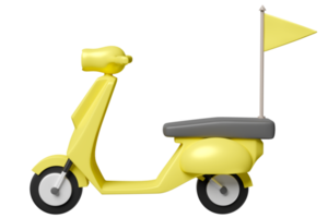 en línea entrega o en línea orden rastreo concepto, rápido paquete Envío con scooter, bandera aislado. 3d ilustración hacer png