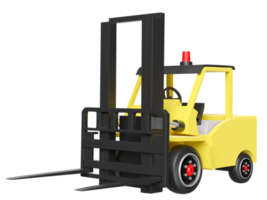 3d carrello elevatore a forca camion isolato. 3d illustrazione o 3d rendere png