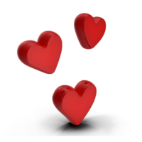 3 corazones 3d rojo png