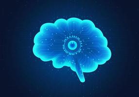 tecnología poder botón de artificial inteligencia cerebro ese mantiene dominante humano control S a ayuda hacer humanos más cómodo ambos en negocio el industria es más avanzado vector