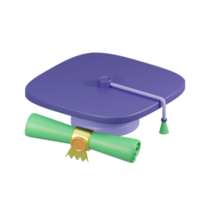 graduation cap 3d render png