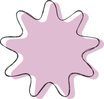 Hand drawn colored star banner png