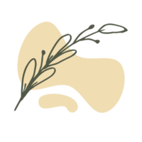 Hand drawn leaf with an aesthetic shape or aesthetic blob simple decoration png