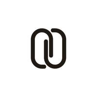letter n paper clip linked logo vector