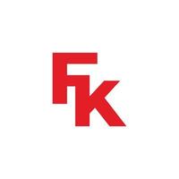 letter fk simple geometric linked logo vector