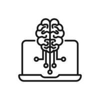 Editable Icon of Artificial Intelligence, Vector illustration isolated on white background. using for Presentation, website or mobile app