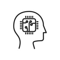 Editable Icon of Artificial Intelligence, Vector illustration isolated on white background. using for Presentation, website or mobile app