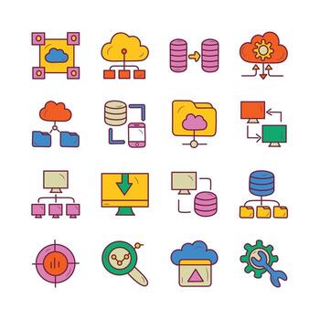 Data Fill Outline Icon Design illustration. Data Symbol on White background EPS 10 File set 3 vector