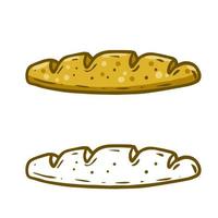 un pan. dibujos animados dibujado pan. retro icono de el panadería. comida desde cereales. granja natural producto. vector