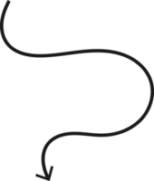 Hand drawn curved arrow shape. Arrow line png