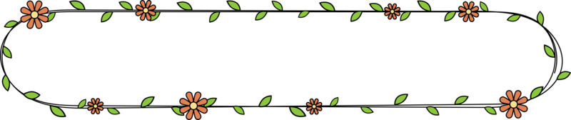 mano disegnato rettangolo telaio decorazione elemento con fiori e le foglie clip arte png