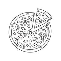 Pizza Circle Doodle vector