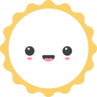 Cartoon sun icon with facial expression png