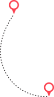 route icône entre deux points avec à pois chemin et emplacement épingle png