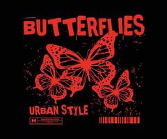 Butterflies illustration Pixel style t shirt design, vector graphic, typographic poster or tshirts street wear and Urban style