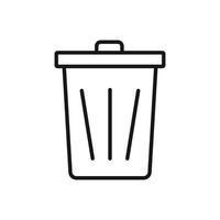 Editable Icon of Trash Bin, Vector illustration isolated on white background. using for Presentation, website or mobile app