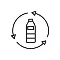 editable icono de botella reciclar, vector ilustración aislado en blanco antecedentes. utilizando para presentación, sitio web o móvil aplicación