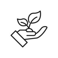 Editable Icon of Plant in Hand, Vector illustration isolated on white background. using for Presentation, website or mobile app