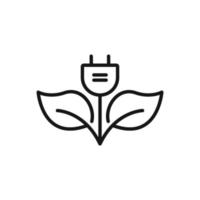 Editable Icon of Electric Eco, Vector illustration isolated on white background. using for Presentation, website or mobile app