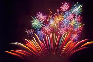 Colored holiday fireworks. . photo