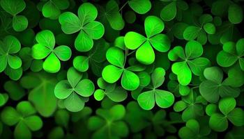Clover background for St. Patrick Day. Ai render. photo