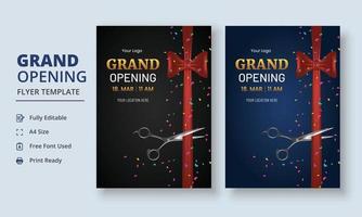 Grand Opening Flyer Template, Realistic grand Opening Invitation, Inauguration Flyer Template, Grand opening ceremony invitation flyer vector