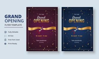 Grand Opening Flyer Template, Realistic grand Opening Invitation, Inauguration Flyer Template, Grand opening ceremony invitation flyer vector