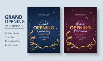 Grand Opening Flyer Template, Realistic grand Opening Invitation, Inauguration Flyer Template, Grand opening ceremony invitation flyer vector