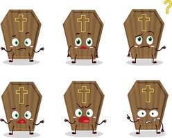 Cartoon character of coffin with what expression vector