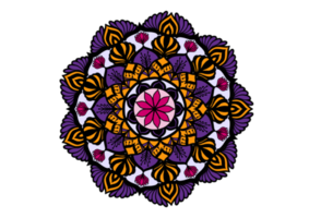 Mandala circular design. Round ethnic mandala with floral elements png