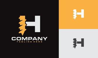 letter H drill logo vector