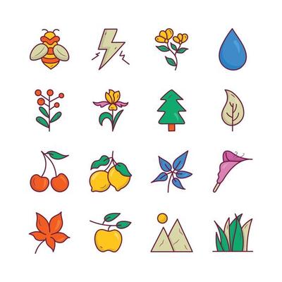 Nature vector  Fill outline Icon Design illustration. Weather Symbol on White background EPS 10 File set 5