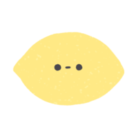 disegnato a mano carino Limone, carino frutta personaggio design nel scarabocchio stile png