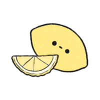 handgemalt süß Zitrone, süß Obst Charakter Design im Gekritzel Stil png